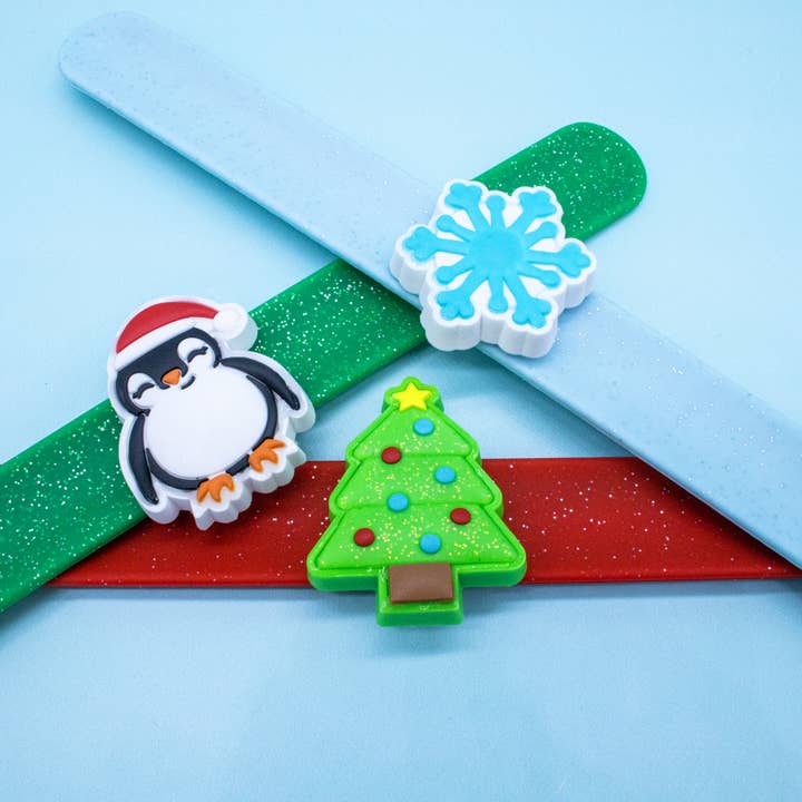 Frog Sac - Wholesale Light-Up Toy - Kids & Baby - Light Up LED Christmas Slap Bracelets - 3 Pack