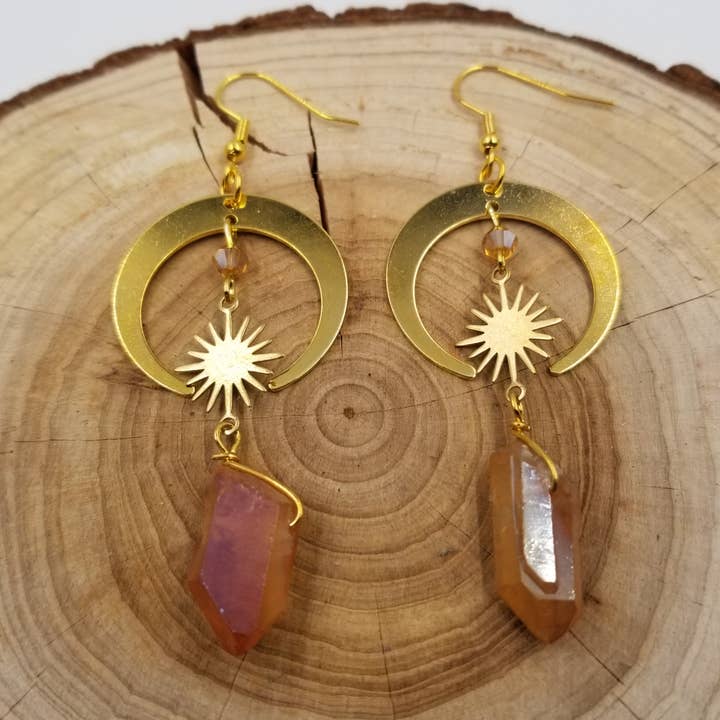 Pendientes de cristal Sunshine & Moonlight para venta al por mayor de CHAKRA JEWELRY