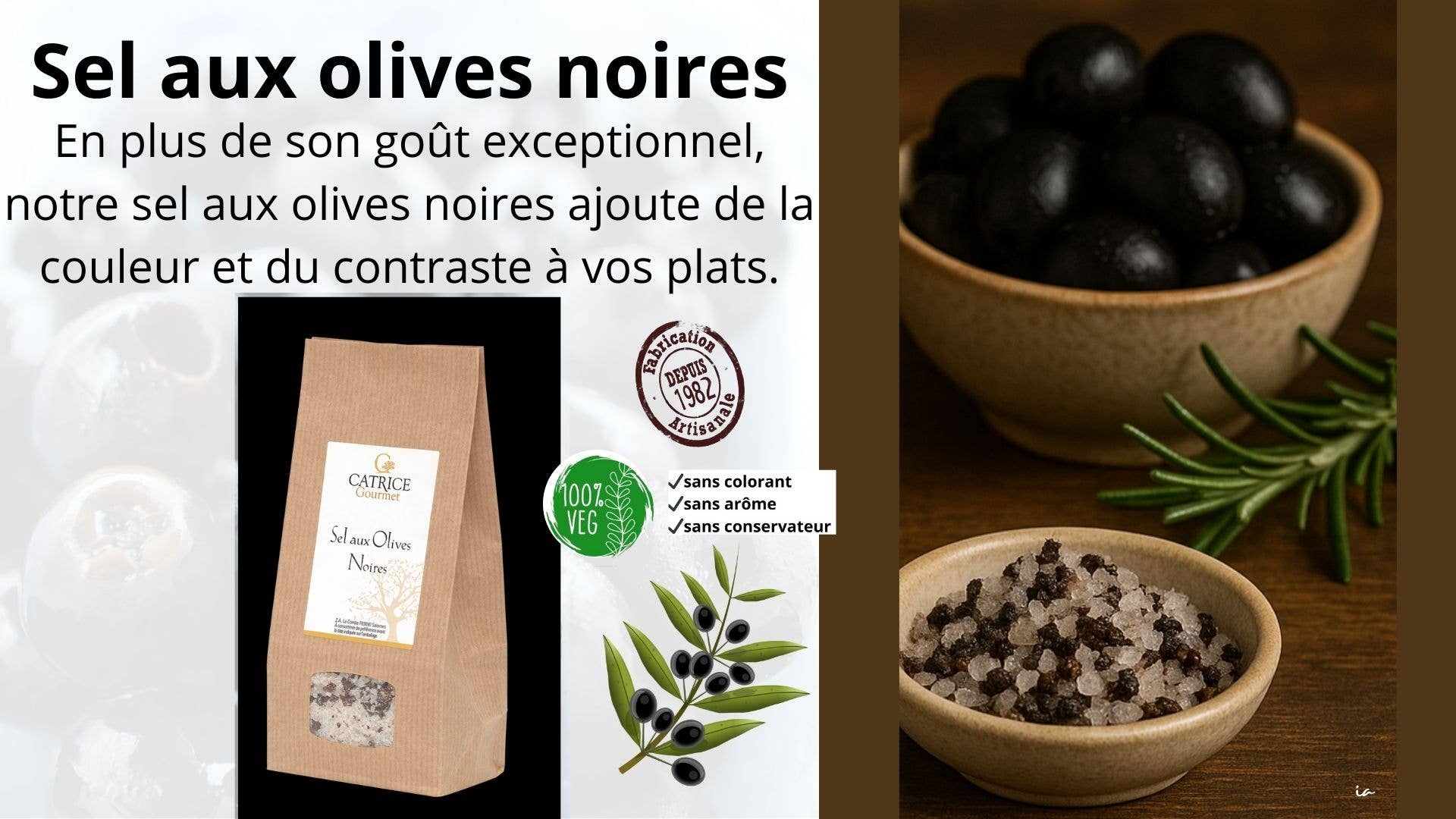 CATRICE GOURMET - Wholesale Dried Spice Mix - Black olive salt Kraft bag 320g1