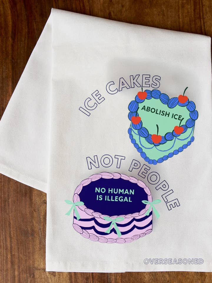 Kuchen glasieren, nicht Menschen Geschirrtuch - Einwanderungsrechte Merch für den Großhandel von Overseasoned