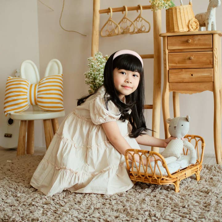 Little Tijn - BohoPanna NL - Wholesale Doll Accessory Kit - Kids - Rattan Doll Bed - Baby Doll Crib