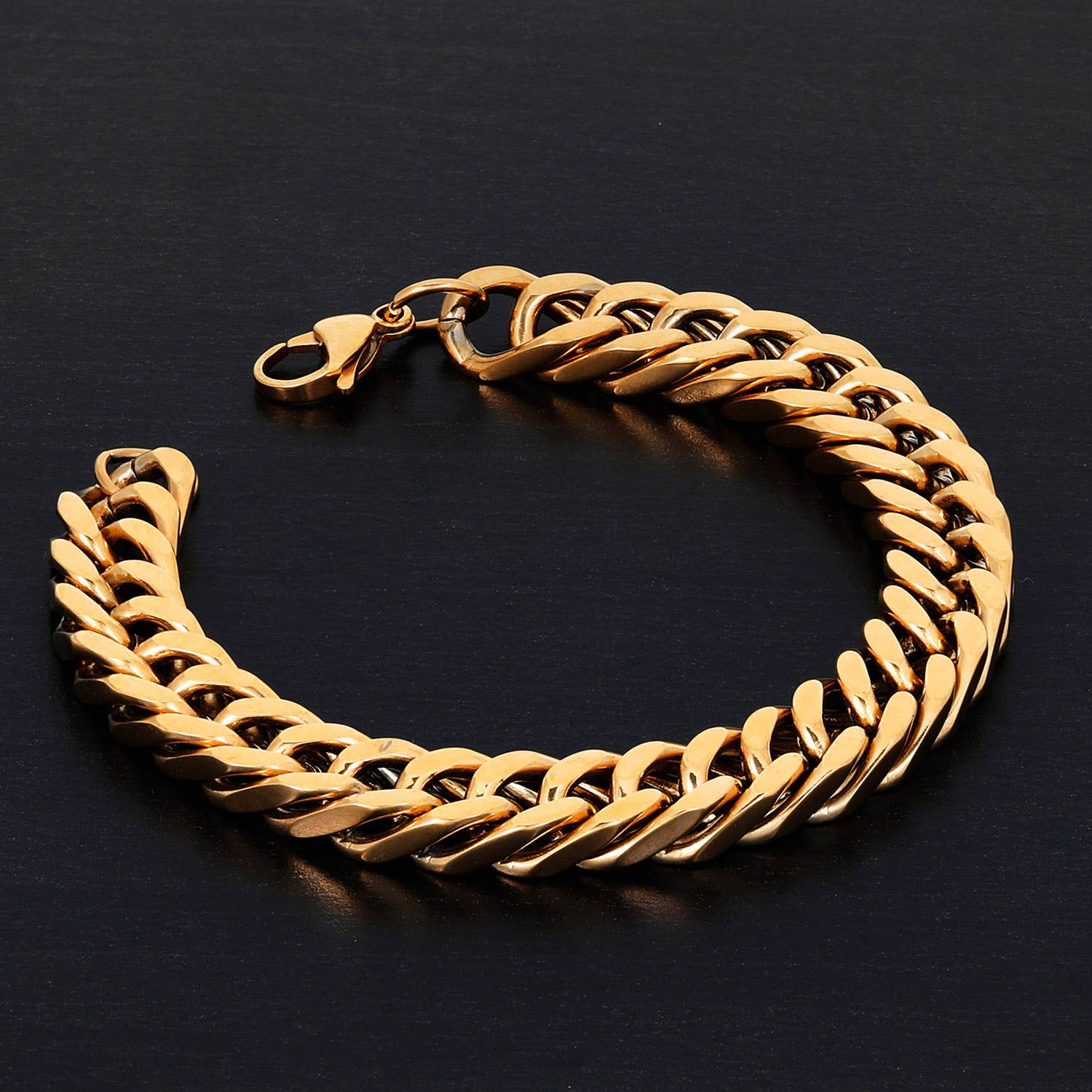 West Coast Jewelry - Vente Bracelets maillon et chaîne - Bracelet gourmette en acier inoxydable poli (10 mm)4