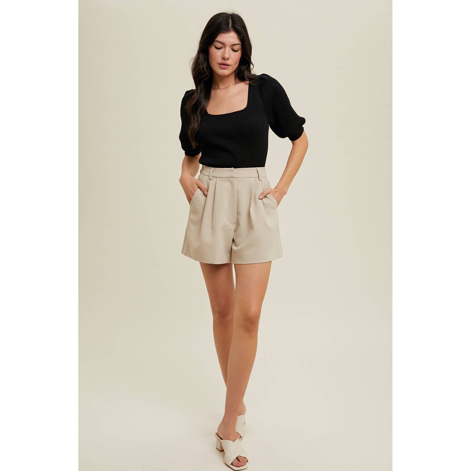 Wishlist Apparel - Wholesale Korte broeken - Dames - PLOOIBROEKJE VAN KEPERSTOF/WL24-917811