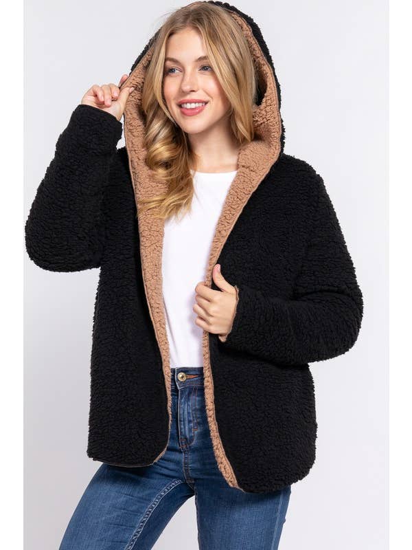 Active Basic | Active USA - Wholesale Fur/Faux Fur Coat - Women's - Long Sleeve Hoodie Faux-fur Reversible Jacket18