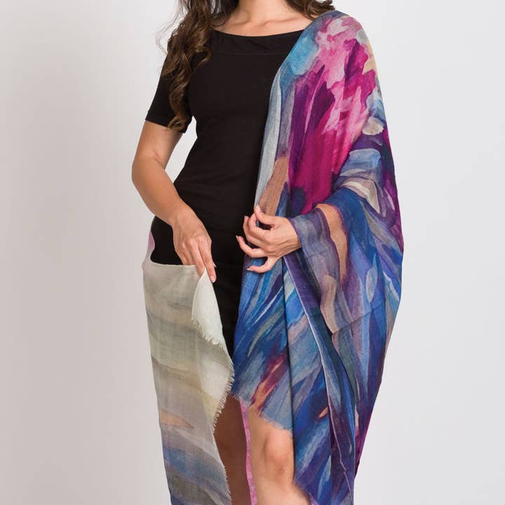 Sevya Handmade - Vente Châle – femme - Écharpes en laine fine Reena2