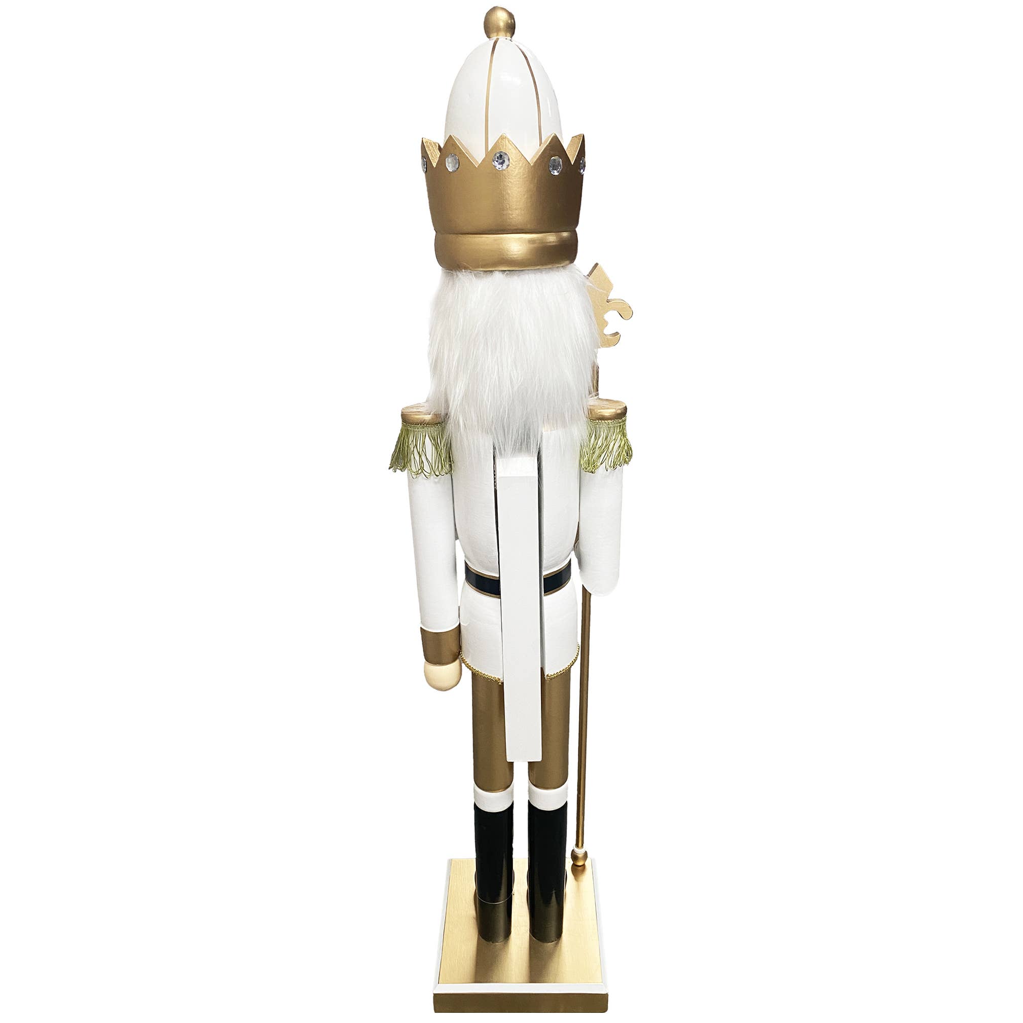 Santa’s Workshop Inc. - Vente Casse-noisette de Noël - Casse-noisette blanc et or 60 po3