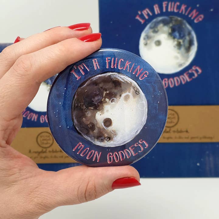 Moon Goddess Sweary Pocket Mirror voor wholesale door Nicole Lawson Studio