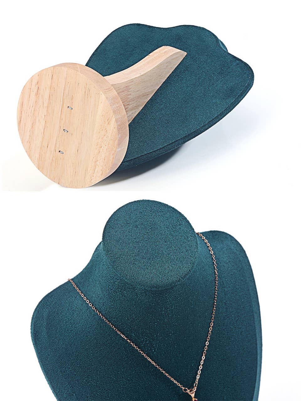 Zakka - Wholesale Jewelry Stand & Display - Velvet Green Neck Form Necklace Jewelry Display 3 Sizes 6