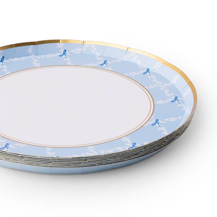 Bonjour Fête - Wholesale Disposable plate - SKY BLUE TRELLIS SMALL PLATES1