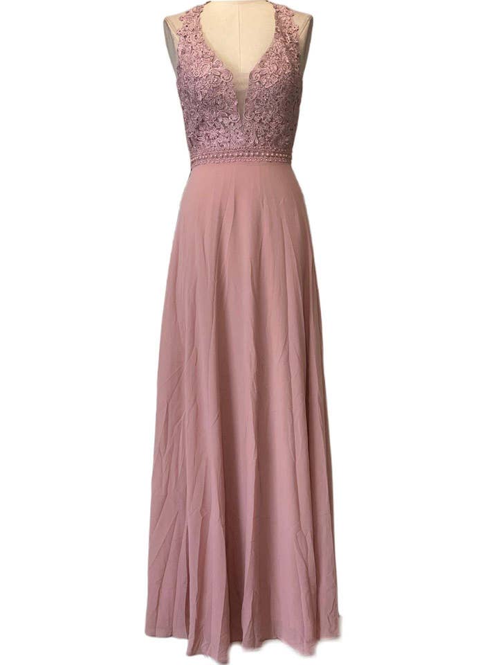 LONG NUDE PINK DRESS 9192 for wholesale on Faire1