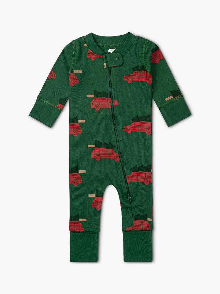 Matching Family One-Piece Baby Pajamas_Tree Haul for wholesale by Monica + Andy