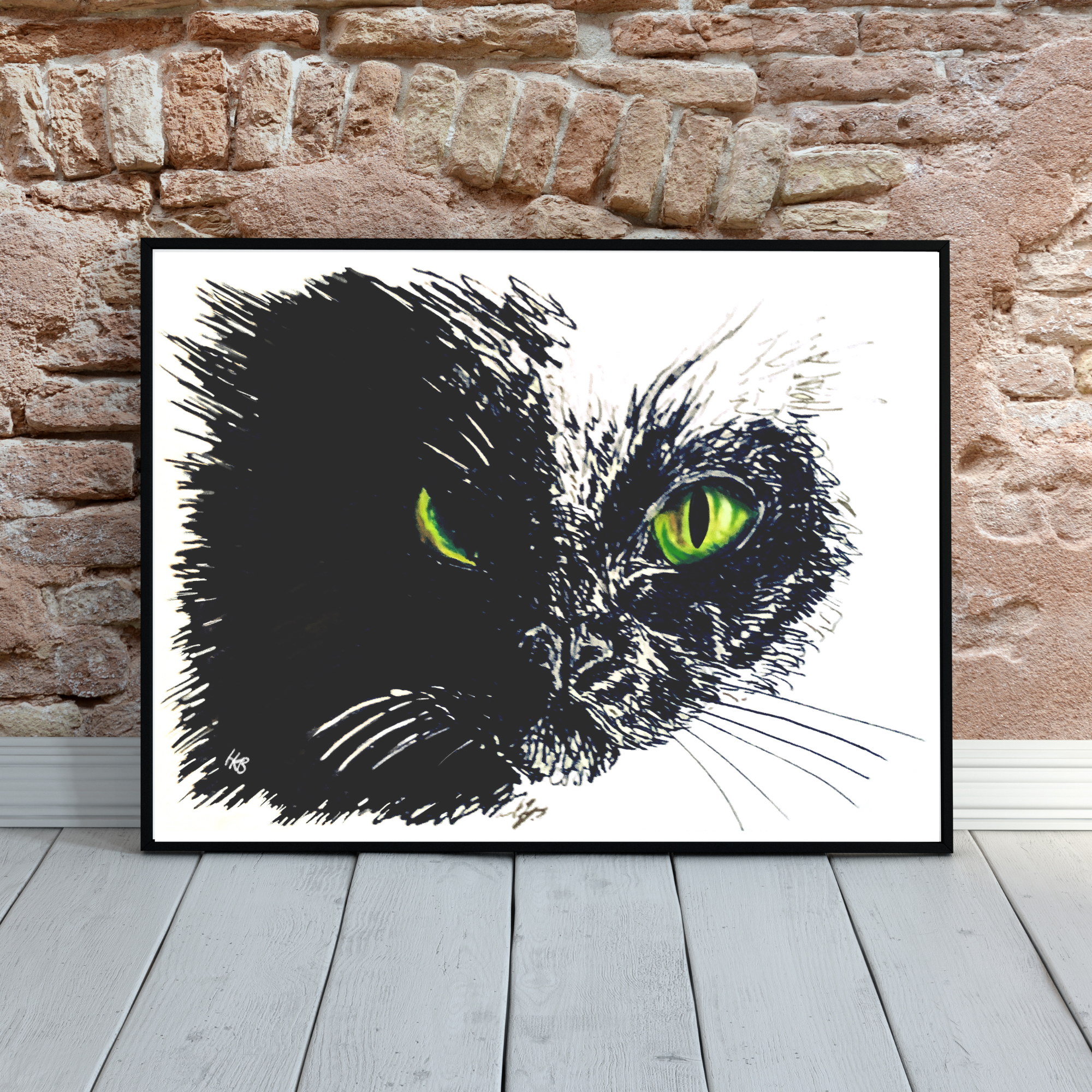 Hannah Kate Makes - Wholesale Art Print - Black Cat Art Print - A5/A4 - Halloween Witch's Familiar9