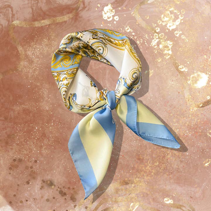 Sjaaltje - trendy kleurrijk - 70 x 70cm - silk - zijde voor wholesale door Lourens Exclusive