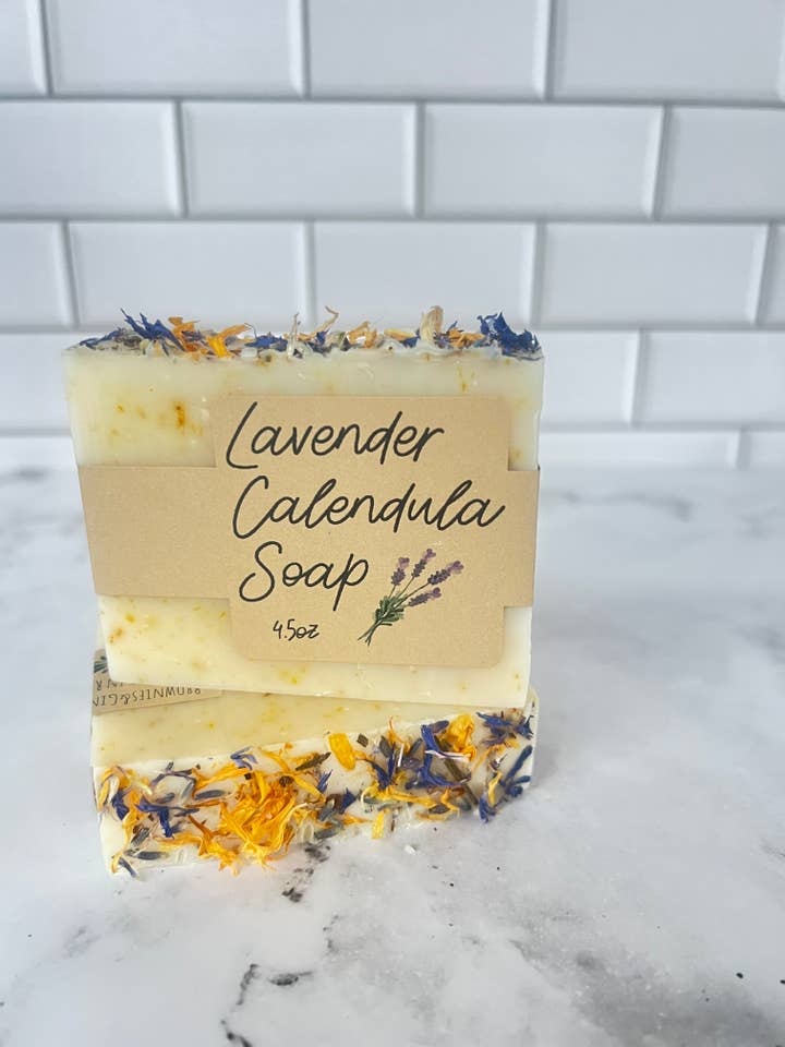 Lavender Soap Bars, Lavender Calendula Soap, Vegan Soap for wholesale by Brownies&Ginger Soap Co