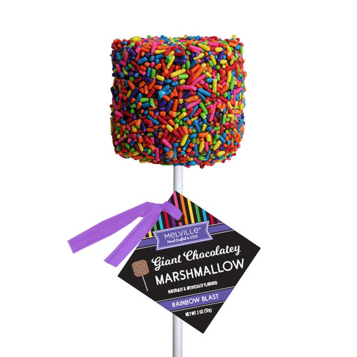Melville Candy Company - Wholesale Marshmallow - Giant Marshmallow Pops - Rainbow Sprinkle1