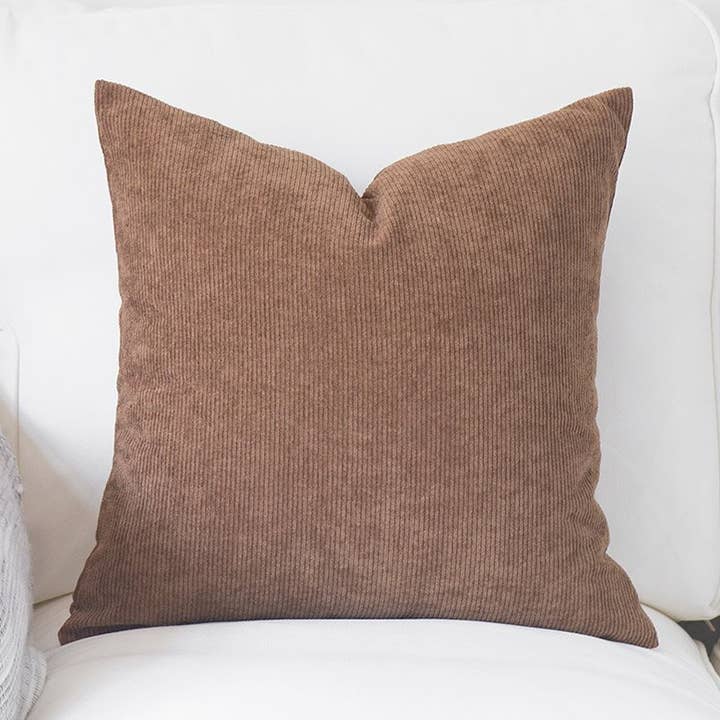 Moderna kast Kuddfodral, Corduroy, Brun, 18" för wholesale av Hofdeco