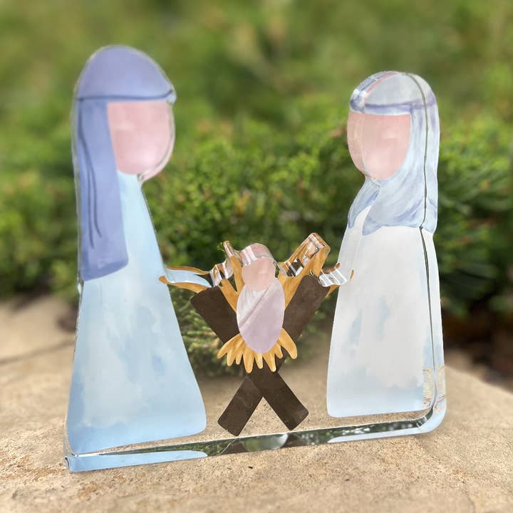 Casey Andrews Art - Wholesale Nativity Scene Decor - Holy Family Nativity Acrylic Art Block0