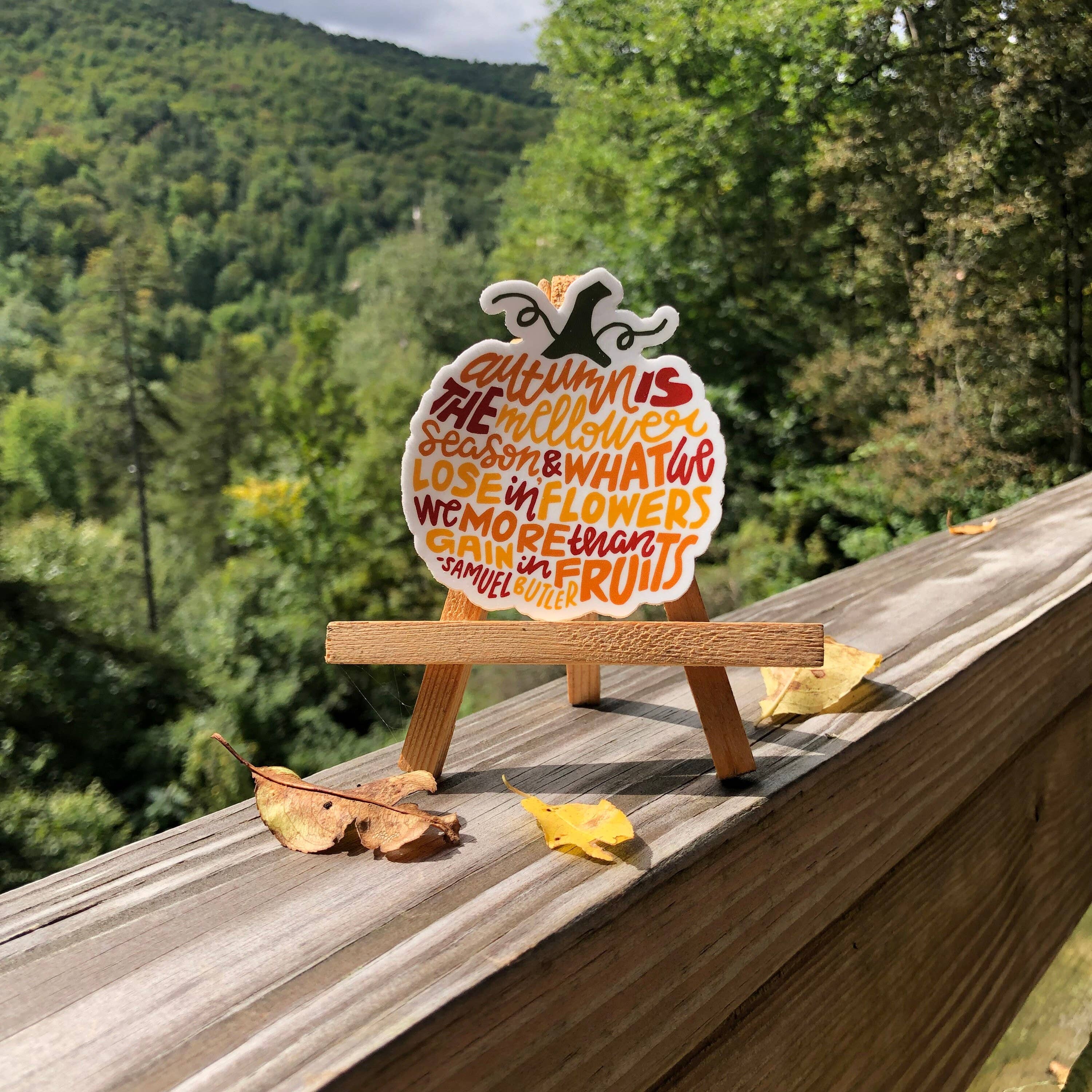 Wander On Words - Wholesale Sticker - Hand-Lettered Mellower Season Pumpkin Sticker2