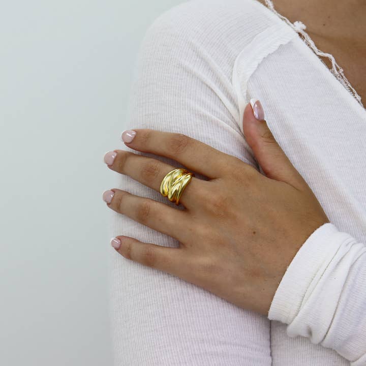 KARINE SULTAN - Wholesale Cocktail/Statement Ring - Wavy Ring1