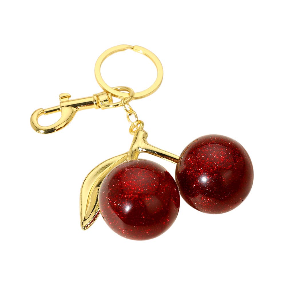 Sensibling Corp. - Wholesale Keychain - Women's - Glittered Cherry Keychain / Bag Charm3