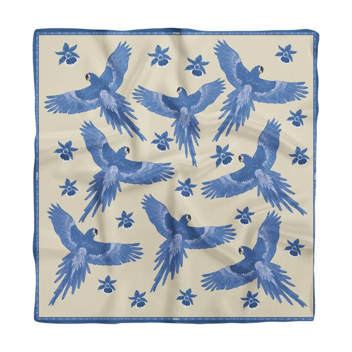 Voo Safira – Lenço de Seda Tropical Bliss por atacado de Mali Collection