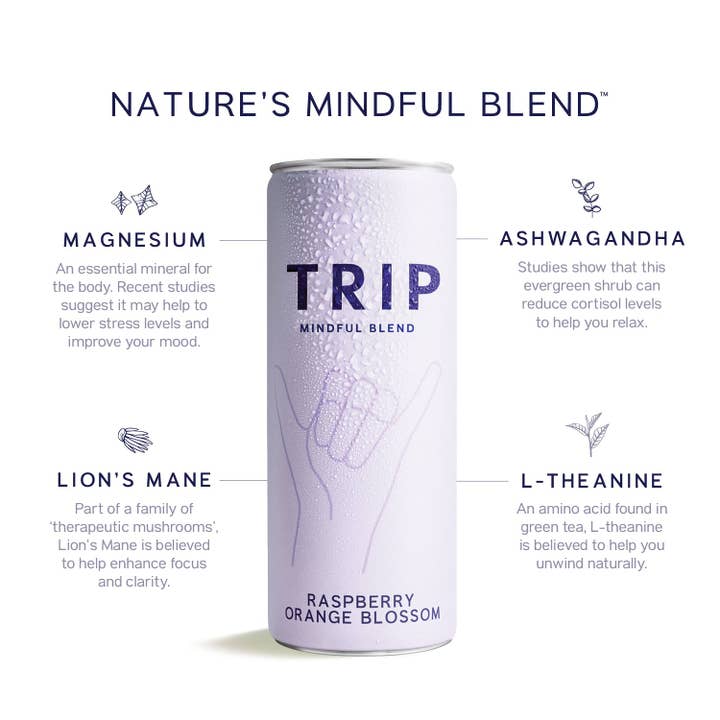 TRIP - Wholesale Non-Alcoholic Aperitif/Mocktail - Raspberry Orange Blossom Mindful Blend