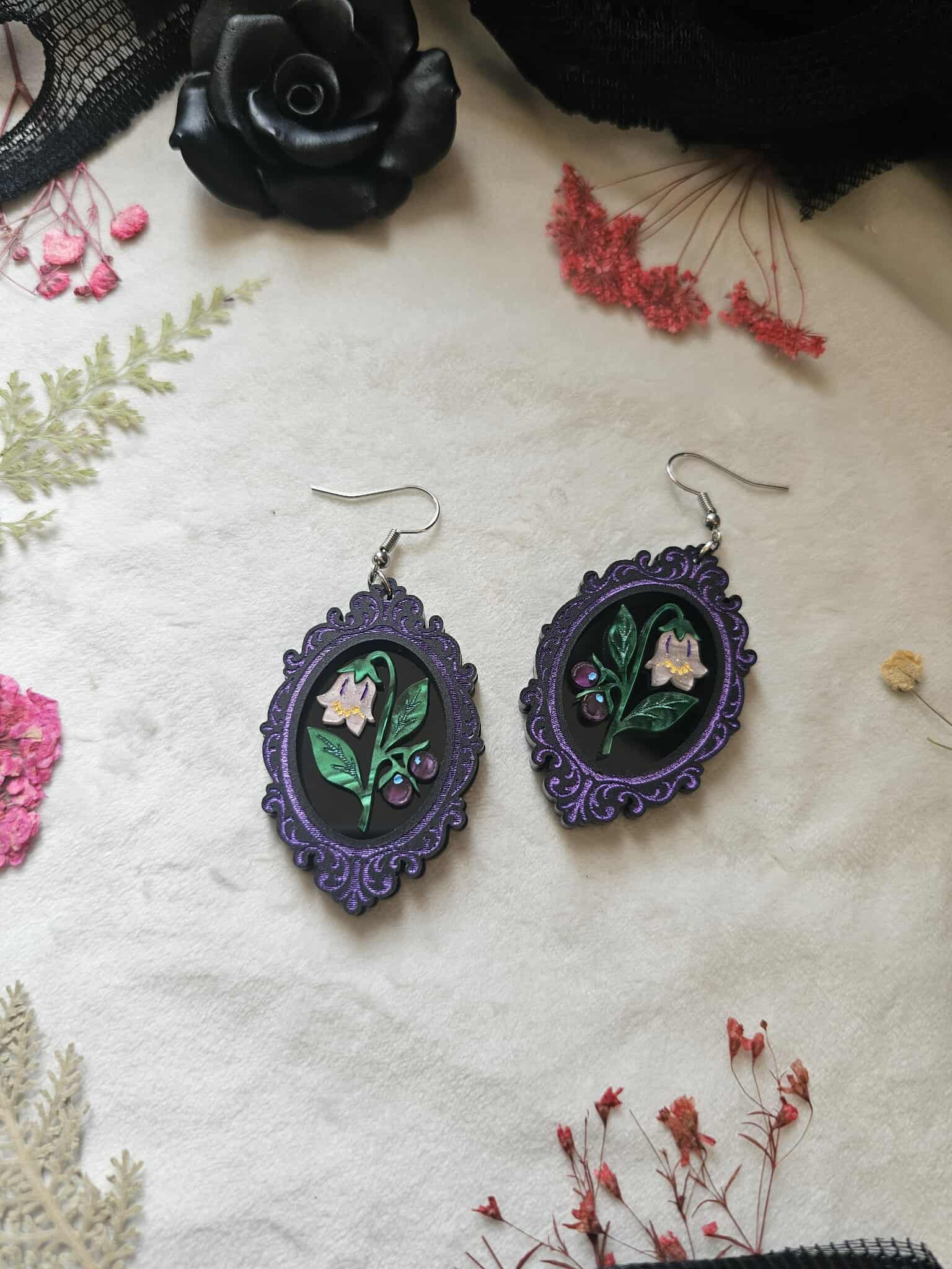 Fallen Pine Studio - Wholesale Dangle Earrings - Framed Nightshade3