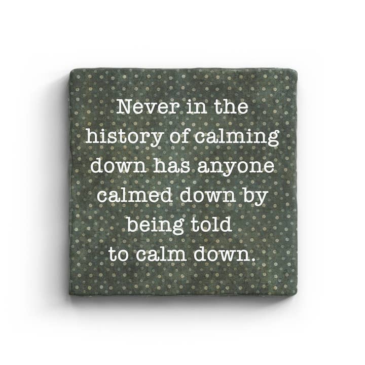 Calm Down - Marble Coaster for wholesale by Paisley & Parsley