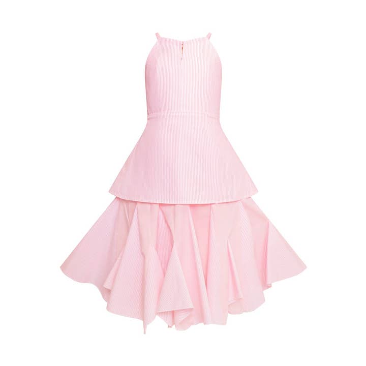 Vestido rosa para niña sin desperdicio ideal para damita de honor para venta al por mayor de Infantium Victoria