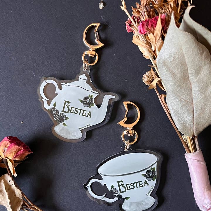 House of Hex - Wholesale Keychain - Women's - Bestea Keychain Set | BFF | Tea party | Friendship8