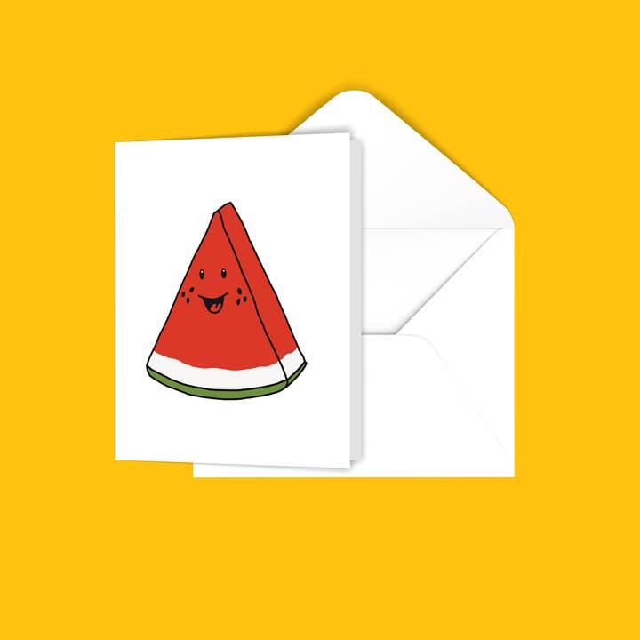 Watermelon Slice Greeting Card for wholesale by Black River Letterpress & Paper Co.
