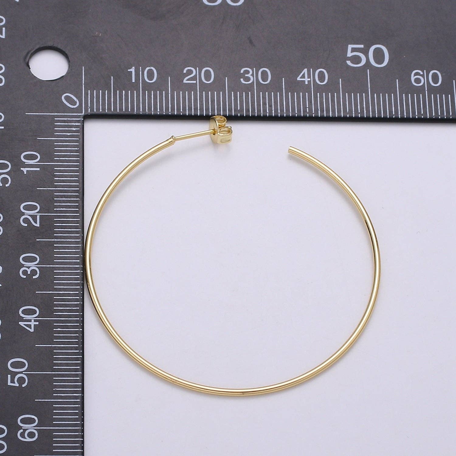 Aim Eternal - Wholesale DIY Craft Kit - 50 mm Simple Light Hoops 24K Gold, Loop Gold Earrings for DIY Earring Craft Supply Jewelry Making, EARR-1390-13914