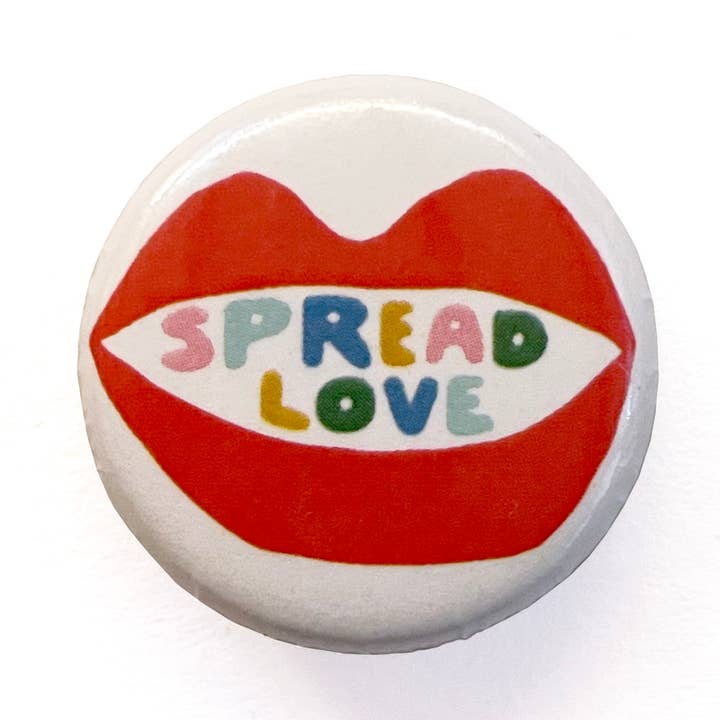 Spread Love Small Pinback Button for wholesale by Suzy Ultman