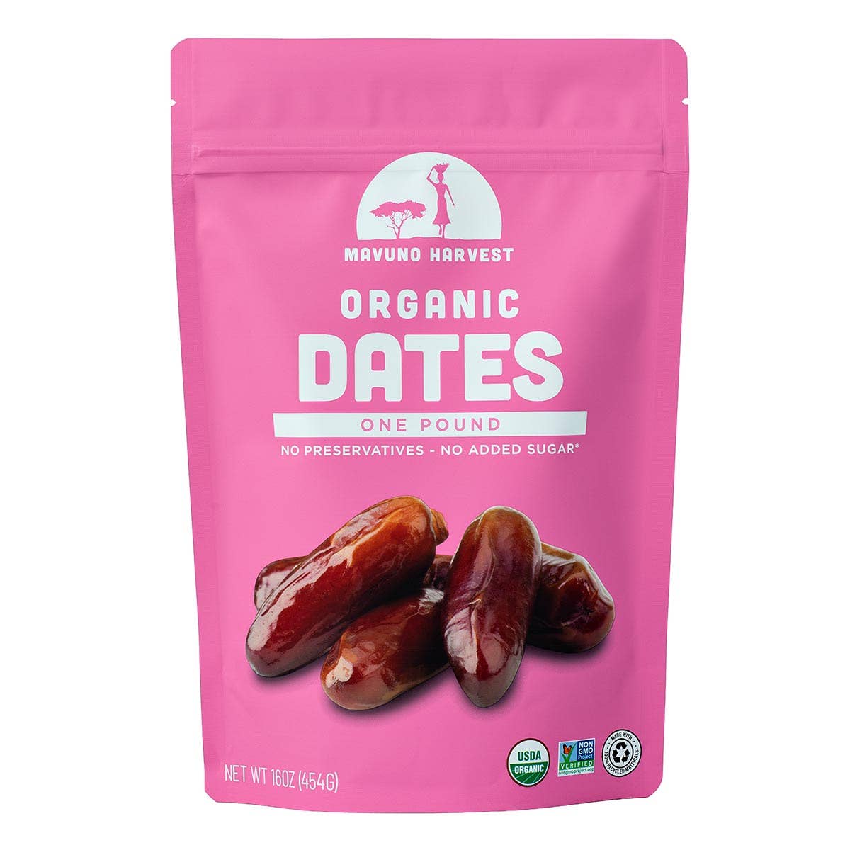 Mavuno Harvest Organics - Wholesale Dried/Dehydrated Fruit - Organic Pitted Dates, 6-pack case4