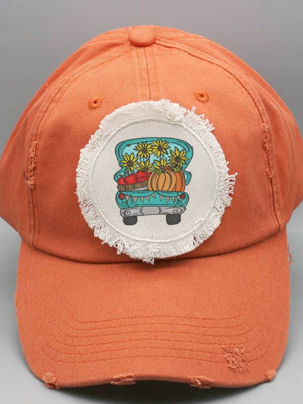 Fall Hat Sunflower Pumpkin Fall Truck 268224 for wholesale by Cali Boutique Wholesale