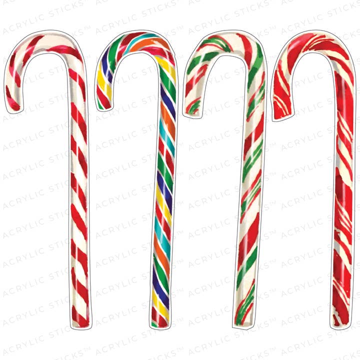 XO ACRYLICS | ACRYLIC STICKS - Wholesale Drink stirrer - CANDY CANES TOP TO BOTTOM ACRYLIC STIR STICKS COMBO