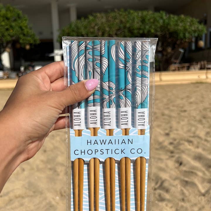 Chopsticks "Monstera" for wholesale by Aubrey Emi Designs