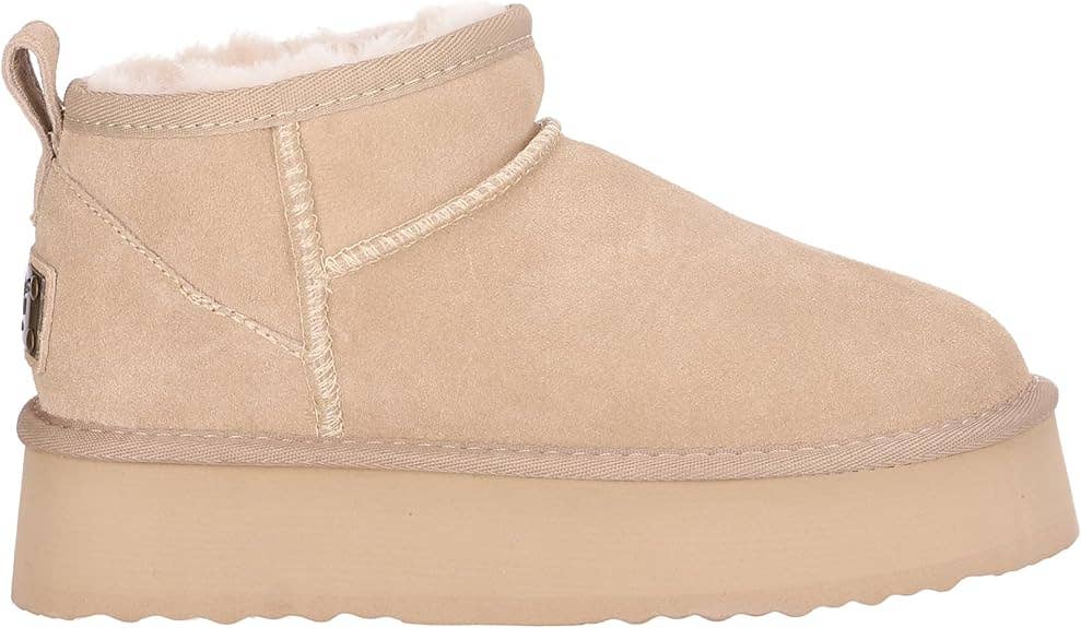 Beige OB5888 OOG Bottines en cuir pour femmes avec fourrure Teddy Beige en vente sur Faire1