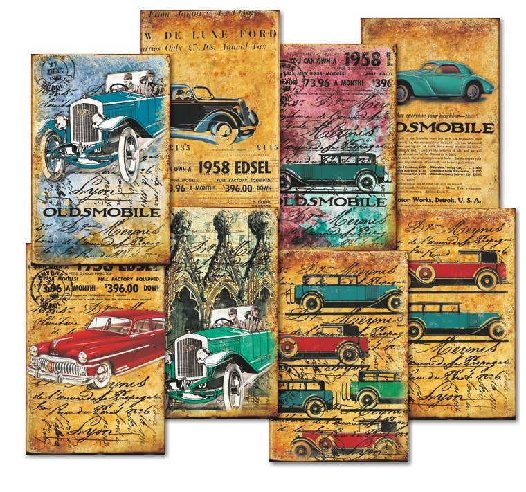 DECORER - Wholesale Scrapbook - Cars - MINI Scrapbook Paper1