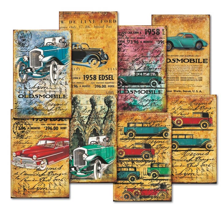 DECORER - Wholesale Scrapbook - Cars - MINI Scrapbook Paper1