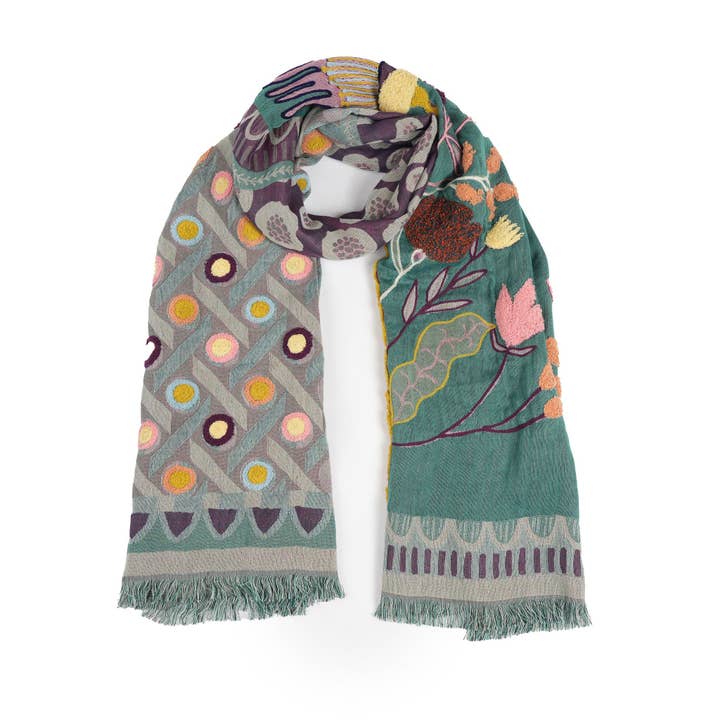 Dustflower Scarf - Cosmic Plum for wholesale by Vismaya - A Brand by Shivani LLC