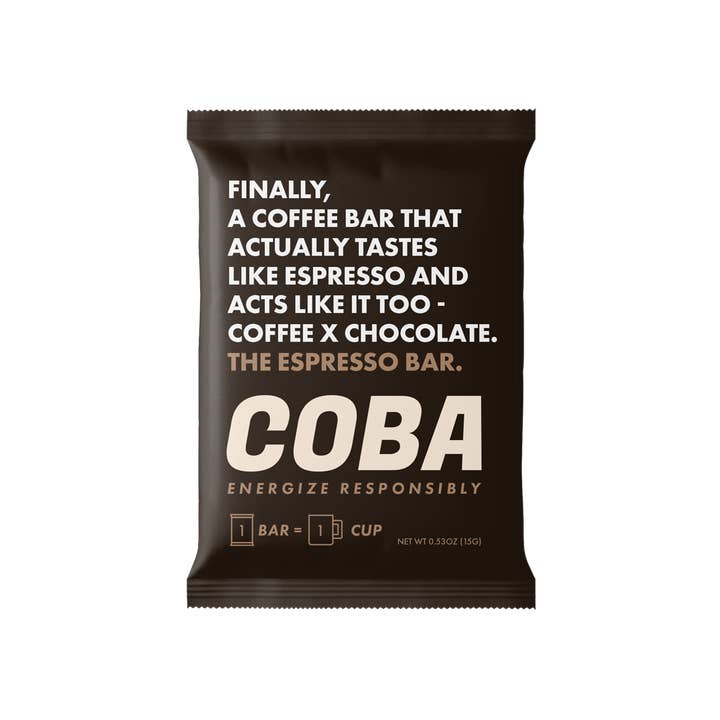 COBA, The Coffee Bar - Wholesale Chocolate Bar - COBA's Espresso Chocolate Bar (20 per case)