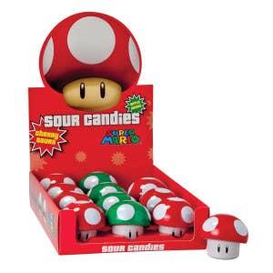 Super Mario Mushroom Sour Candies 12/1OZ for wholesale by L&F Universal Goods