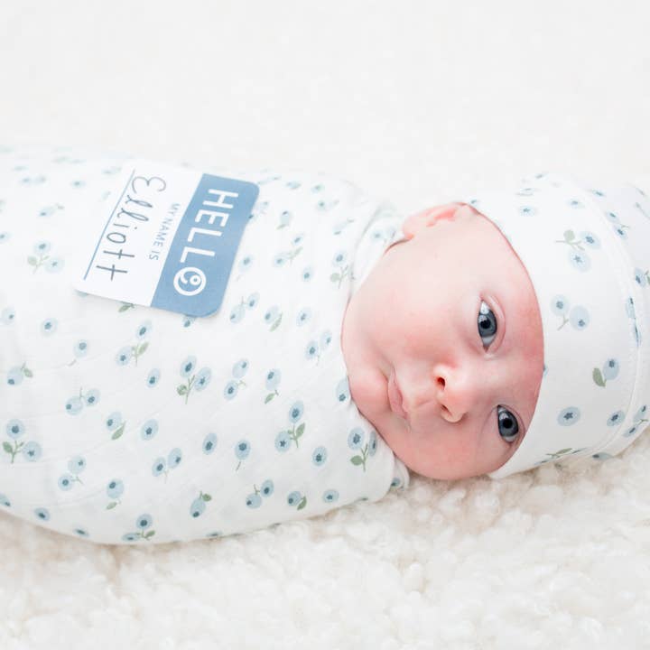Lulujo Baby - Wholesale Swaddle Set - Baby - Hello World Newborn Set – Blueberries3