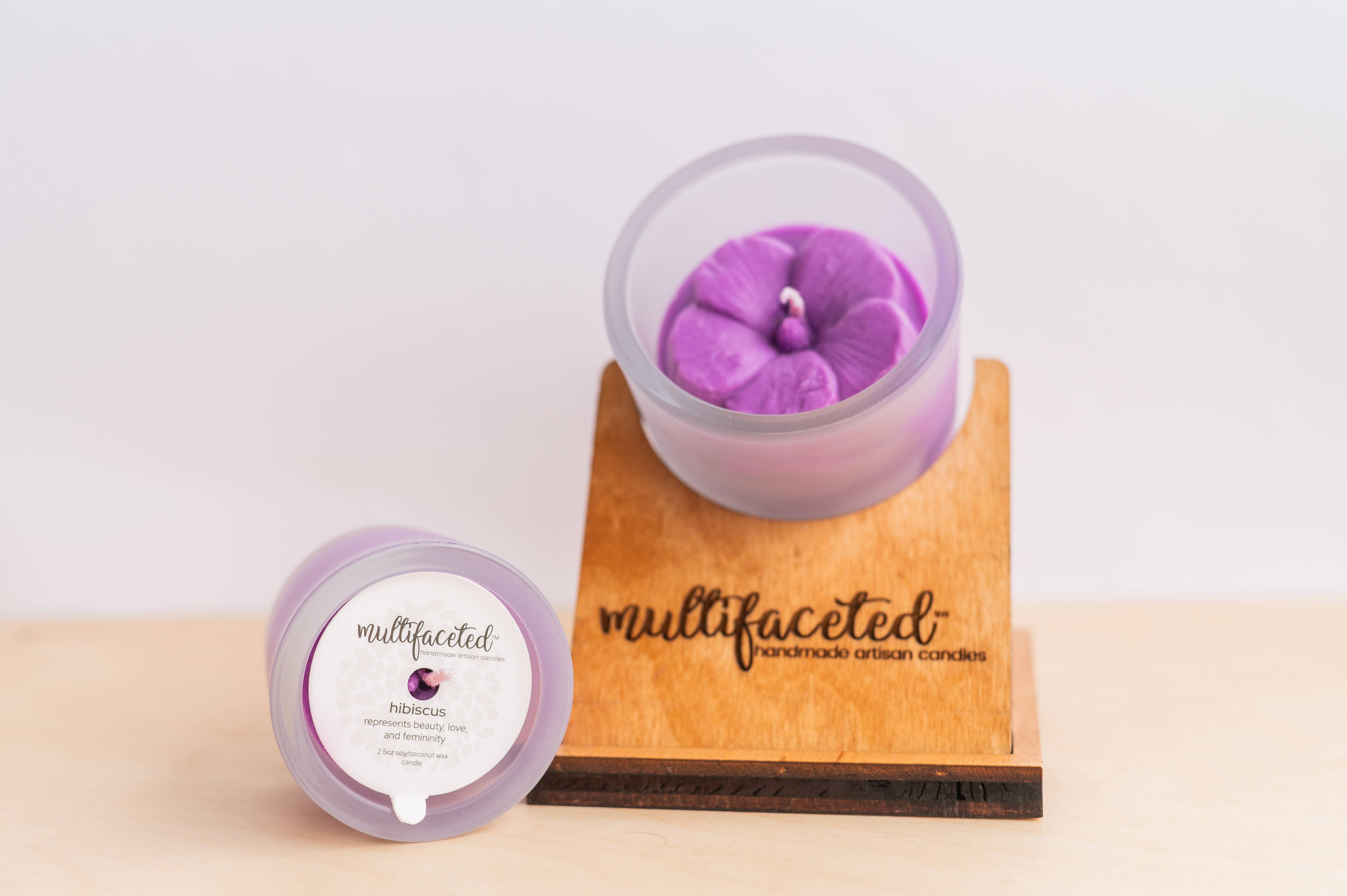 Multifaceted™ Artisan Candles - Wholesale Novelty Candle - Hibiscus Flower Candle - Eco-Friendly Candle-multiple sizes1