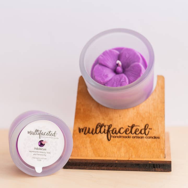 Multifaceted™ Artisan Candles - Wholesale Novelty Candle - Hibiscus Flower Candle - Eco-Friendly Candle-multiple sizes1