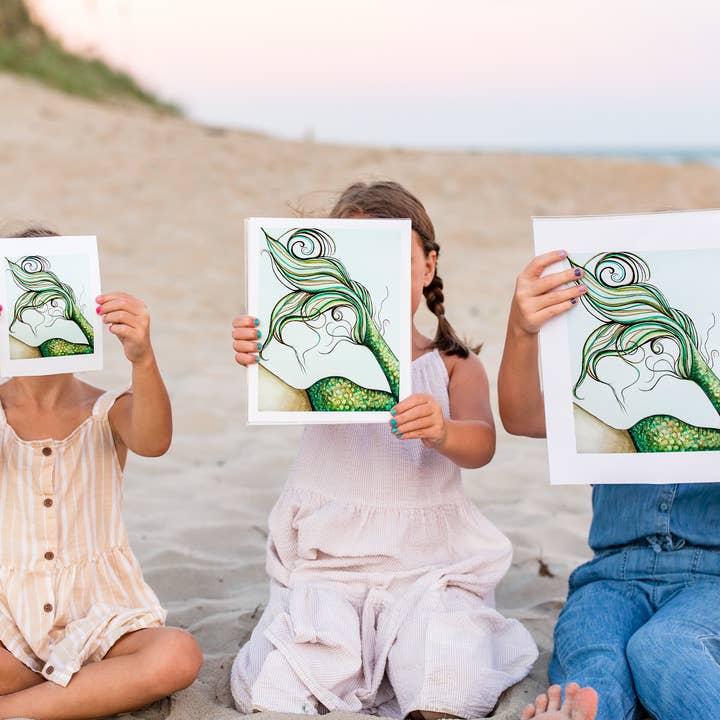 Angel Fritz Studio - Wholesale Art Print - FLIRTY - Giclee Mermaid Art Print5