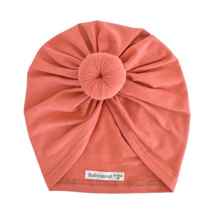Turbante Justine Coton Bio Gots - Arancio Tawny per la vendita all'ingrosso da parte di BABYONTOP