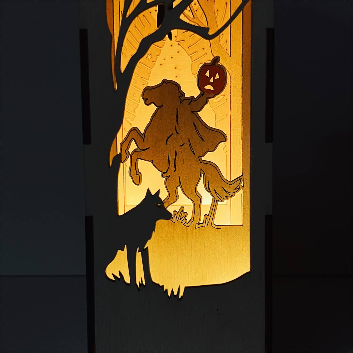Squirrel Tacos Papercuts - Wholesale Bookend - Book Nook with LED light - Sleepy Hollow Headless Horseman1