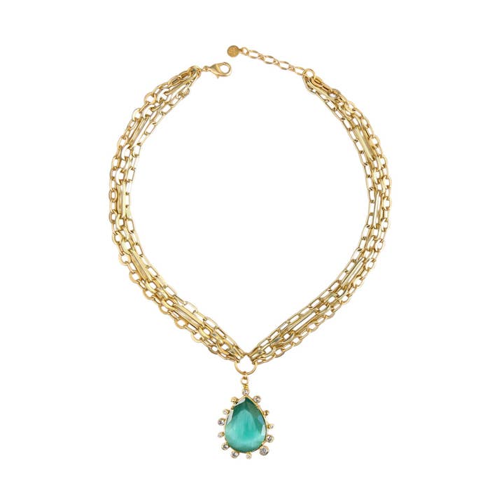 Soléa Pendant Necklace in Emerald for wholesale by Catherine Page Jewelry